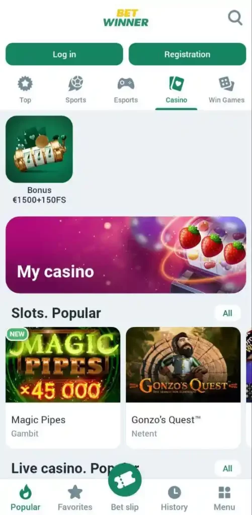 Application iOS Betwinner